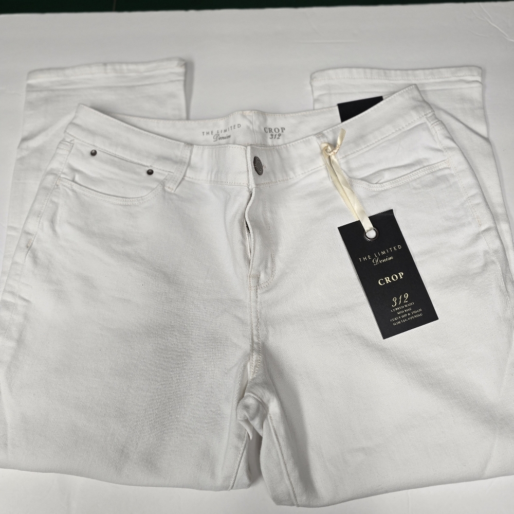 Ivory Denim Cropped Ivory Jeans - Picture 3 of 6